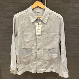 UNWORN ZARA 100% LINEN SHIRT JACKET MENS MEDIUM
